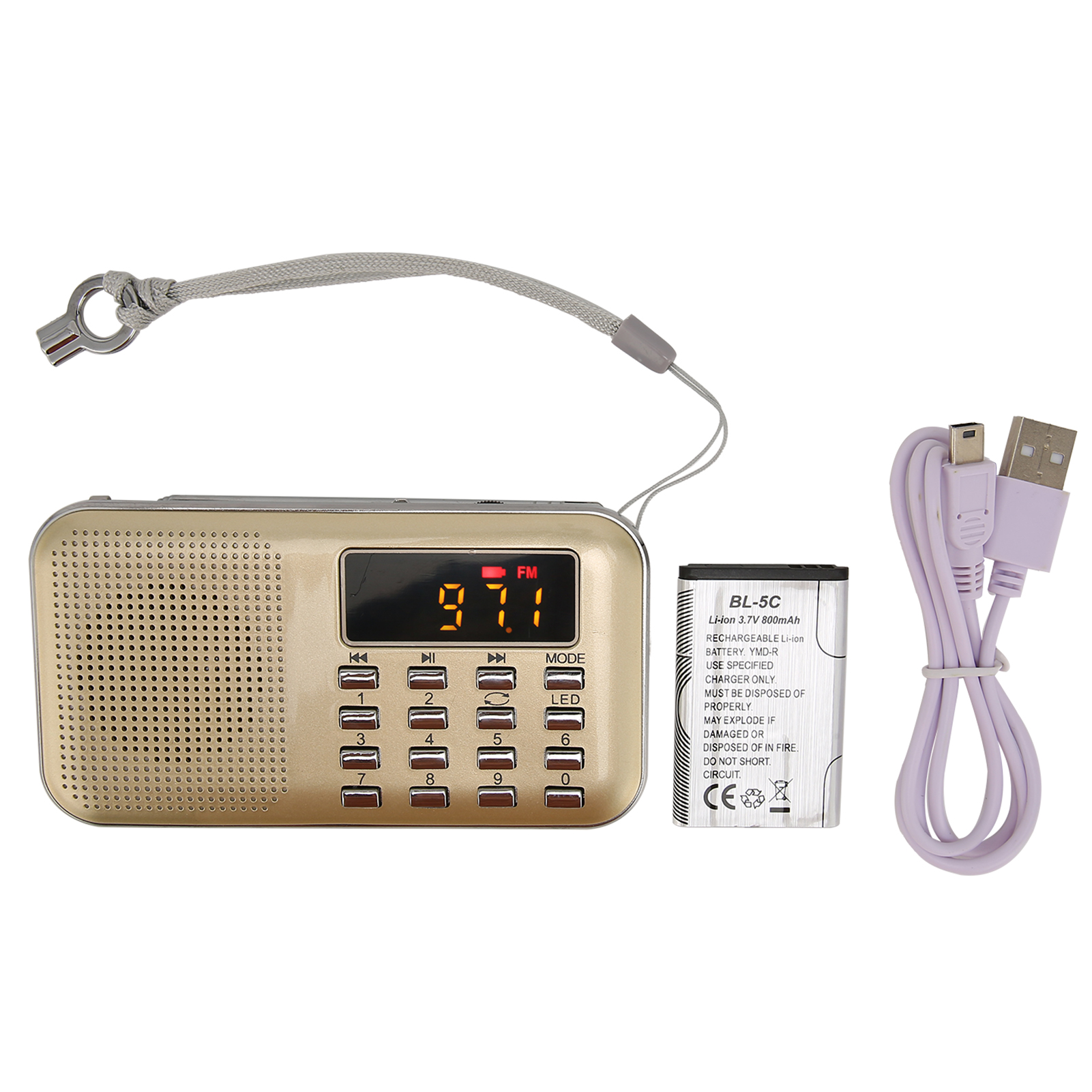 Tragbares Digitales Fm-radio Mit Subwoofer, Mp3-player Und Lautsprecher Für Senioren