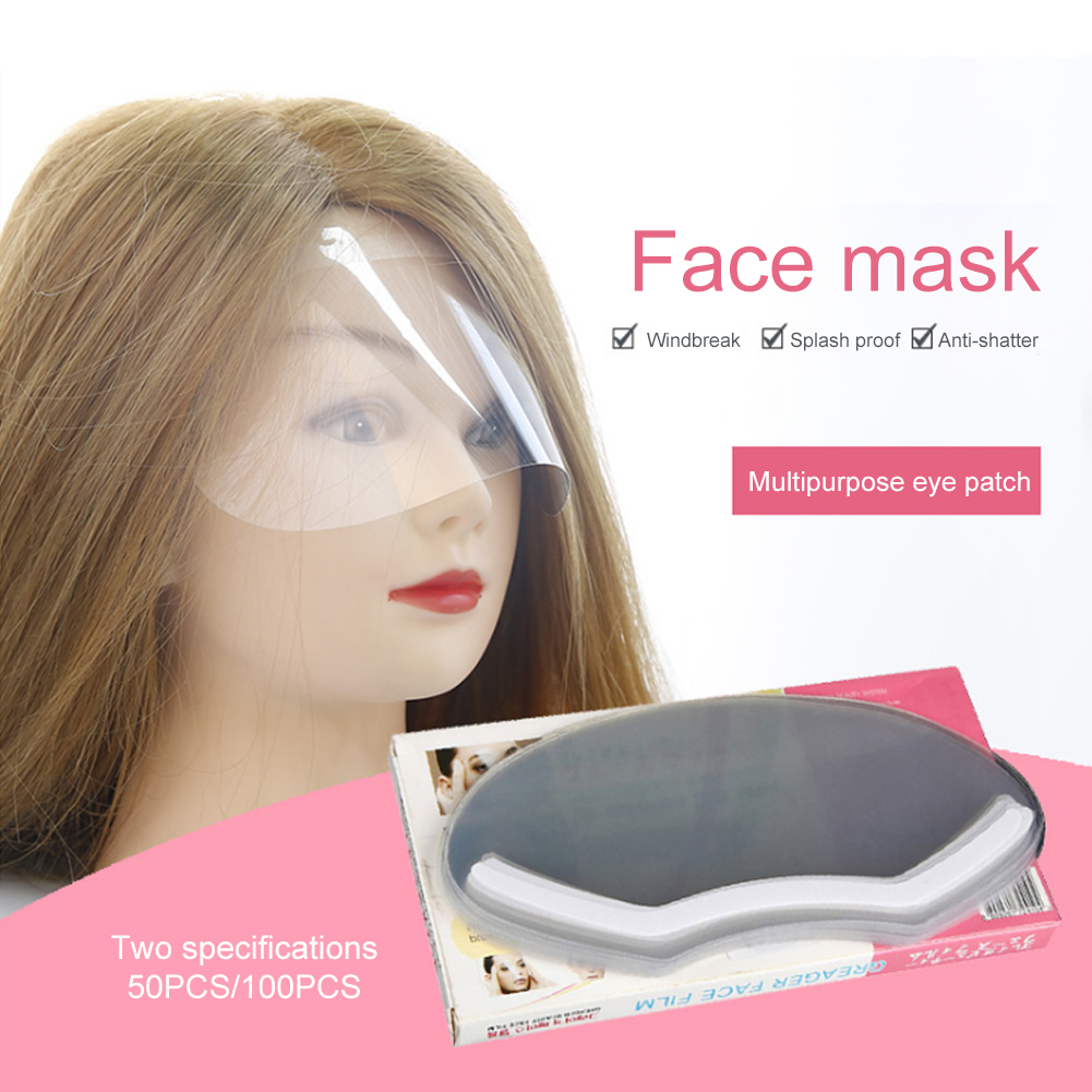 50 Stück Einweg-gesichtsmasken Für Friseursalons, Haarschnitte, Antischaumschutz, Bart- Und Augenbrauenvisiere