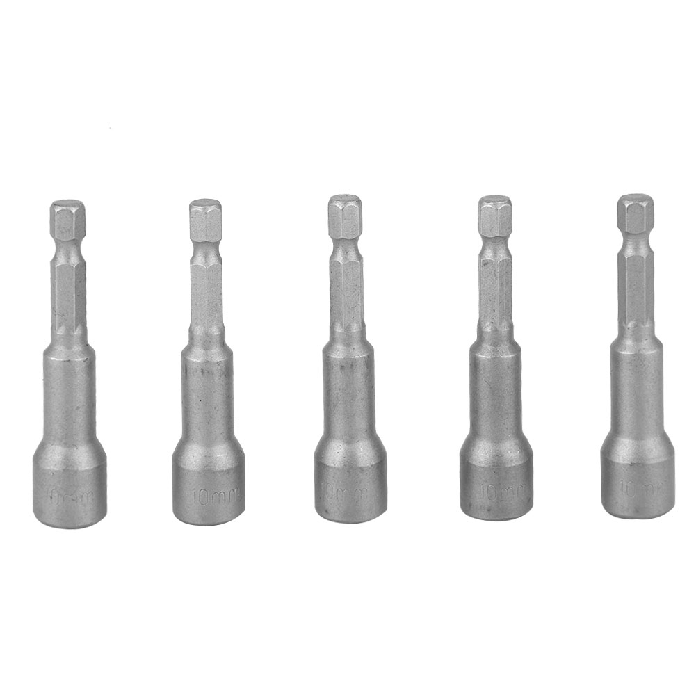 5-teiliges Set 10-mm-magnetsteckschlüssel Für Innensechskantschrauben, Sechskantschaft, Chrom-vanadium-stahl Für Bohrmaschinen