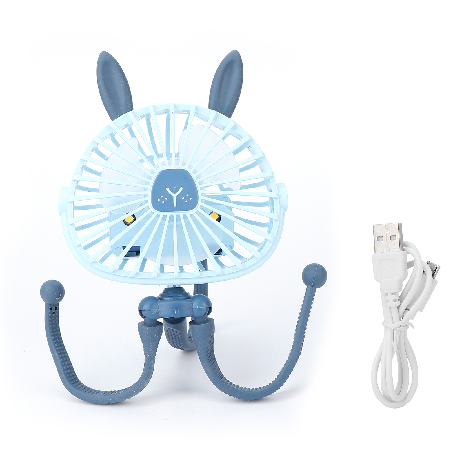 Mini-kinderwagenventilator, Flexibles Stativ, Leise Mit Nachtlicht, Usb-aufladbar Für Büro Und Auto