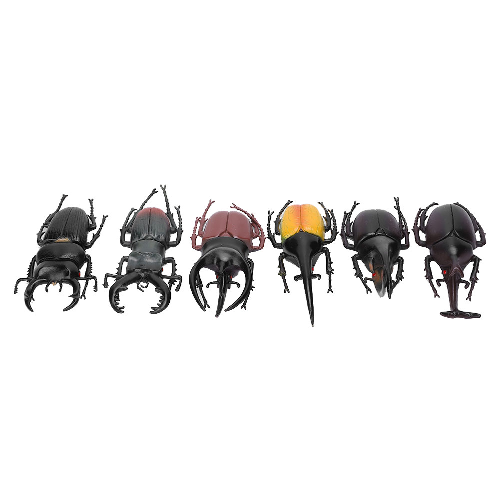 6-teiliges Käfer-insektenmodell, Ungiftiges Pvc-spielzeug Für Halloween, Gruseliges Accessoire (schwarz)
