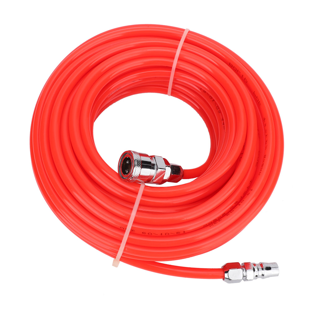 X 8 Mm Flexibler Hochdruck-luftschlauch Mit Schnellkupplungen (stecker/buchse), 15 Meter, Rot
