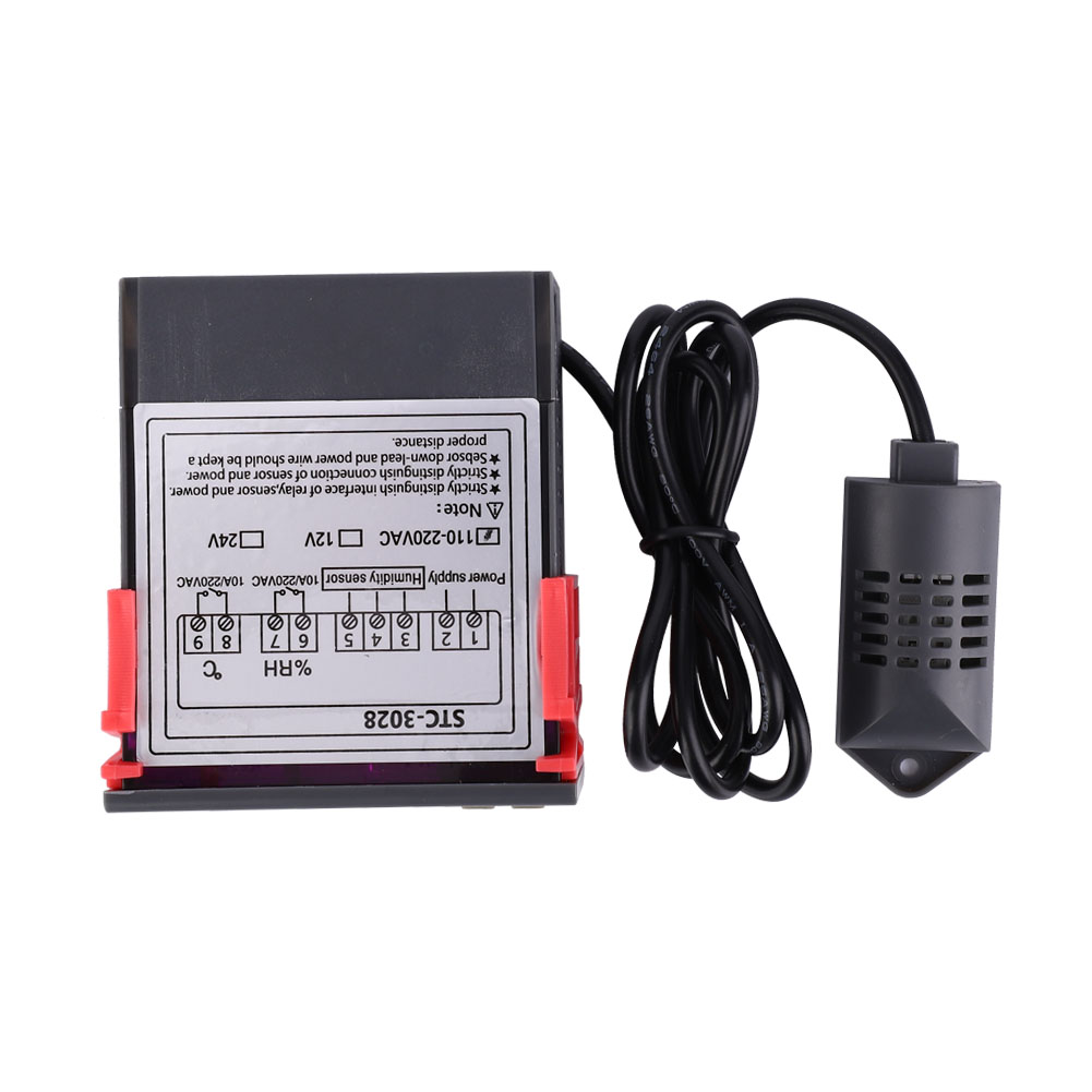 Temperatur- Und Feuchtigkeitsregler Mit Digitalanzeige Und Integriertem Sensor (110v-220vac)