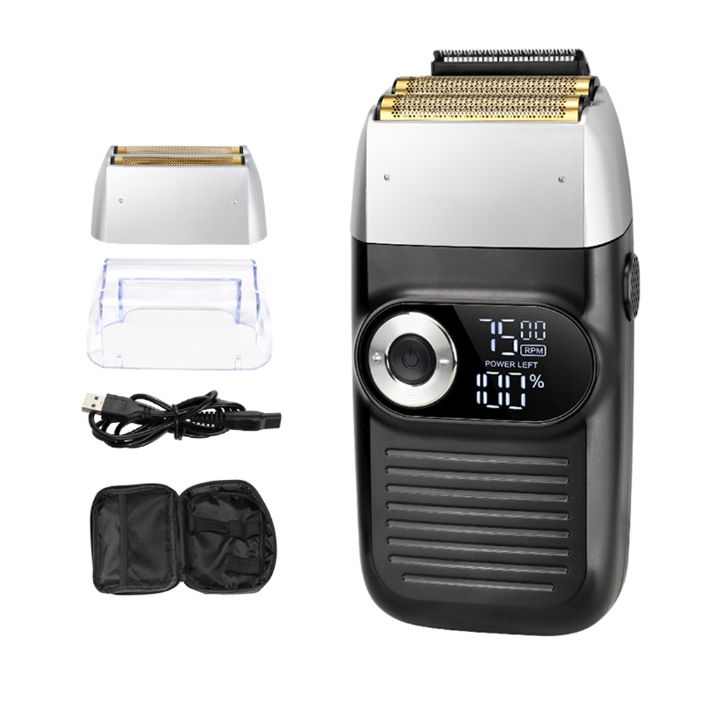 Kabelloser Elektrorasierer Für Herren – Professioneller Trimmer Mit Led-display Für Bart Und Kopfhaut