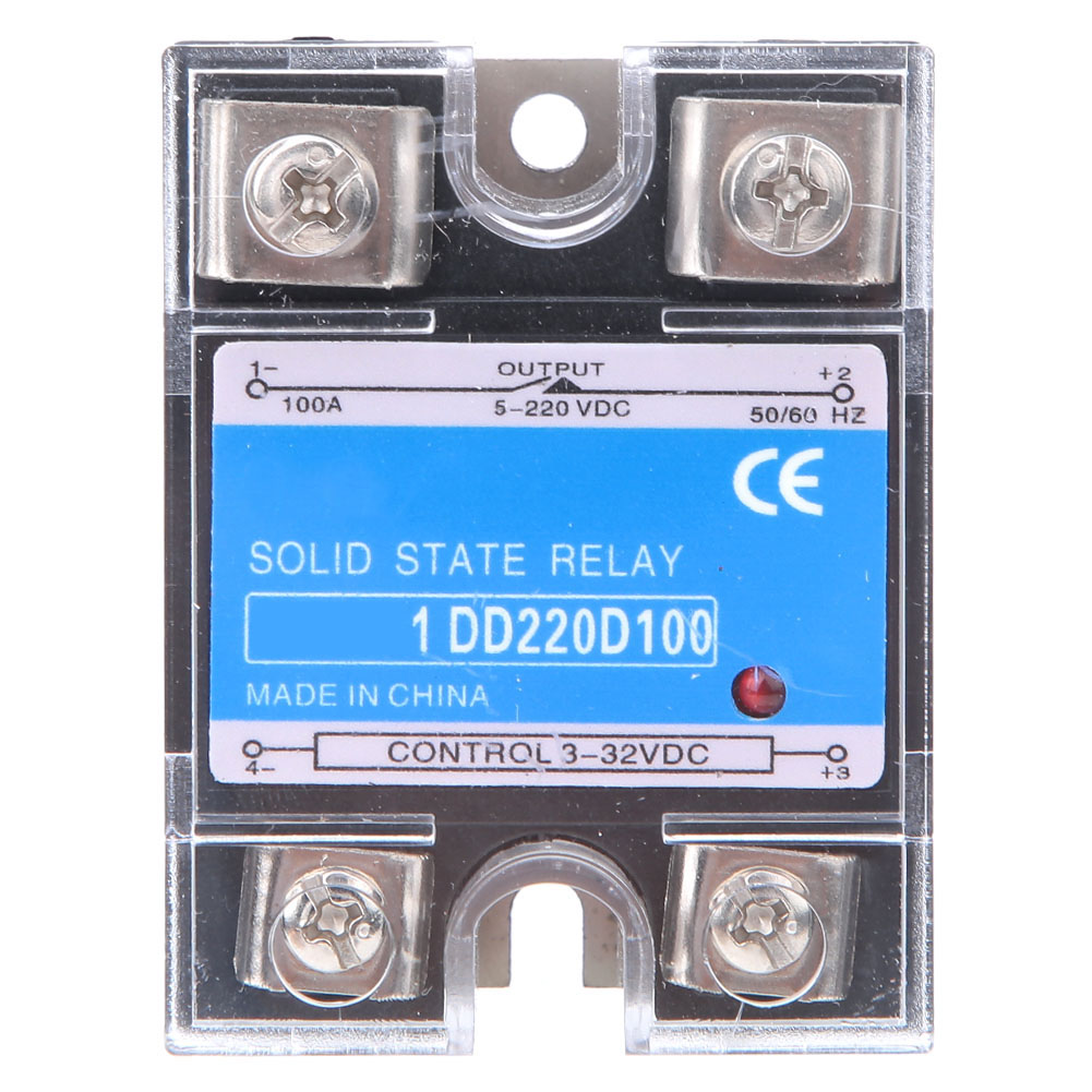 Dc 100a Ssr Halbleiterrelais, 3-32vdc Eingang, 5-220vdc Ausgang Zur Laststeuerung