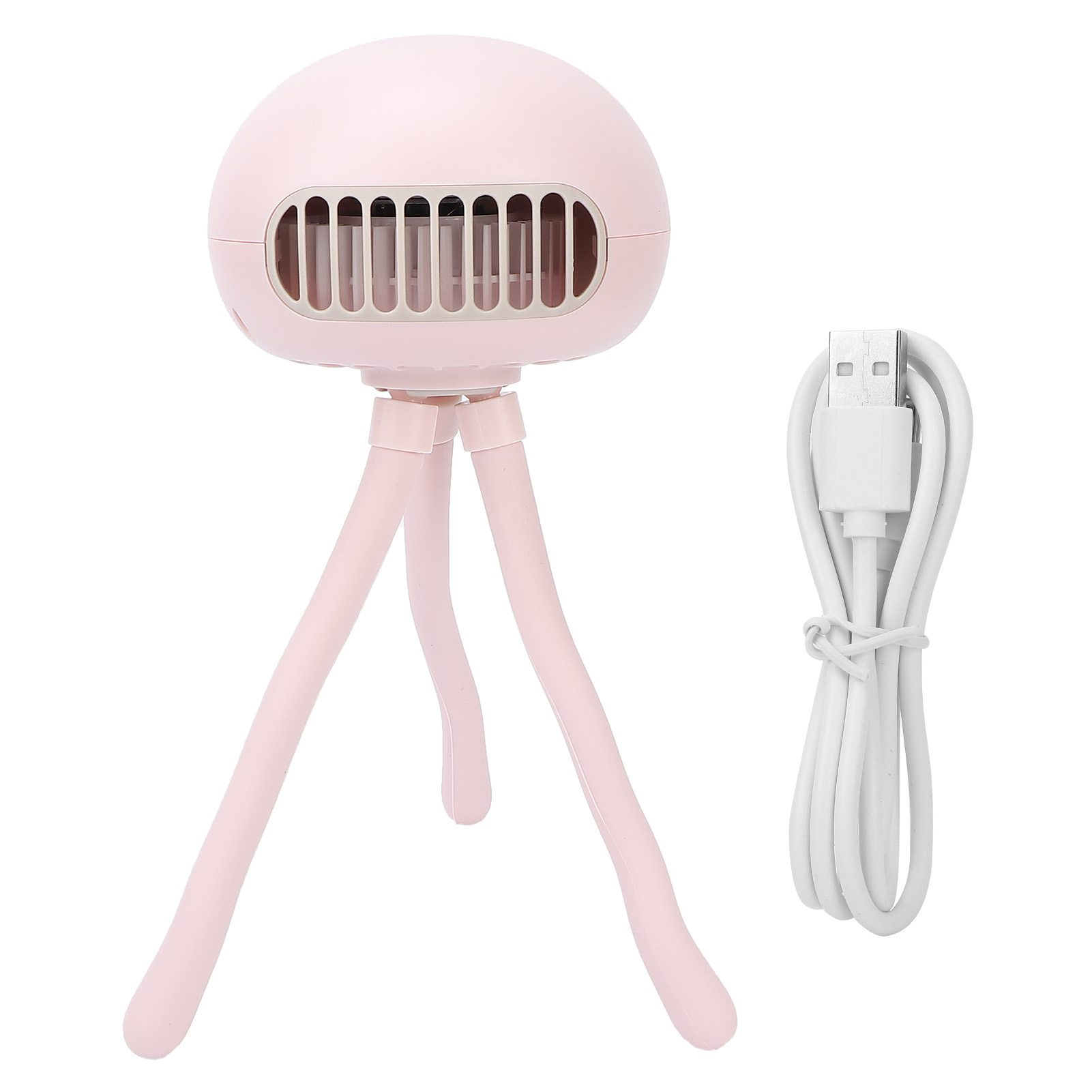 Tragbarer Usb-oktopus-ventilator Für Kinderwagen – Rosa, Batteriebetrieben