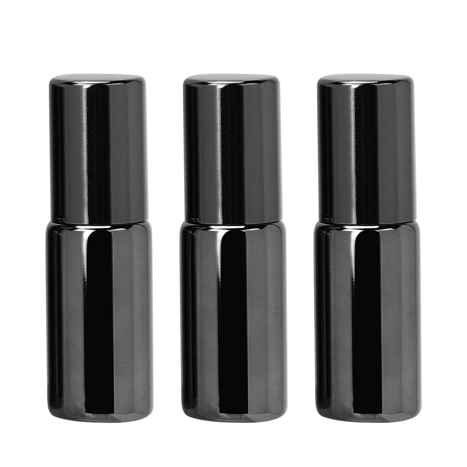 3-teiliges Professionelles 5-ml-glas-rollerball-flaschen-set – Schwarz Für Ätherische Öle Und Parfums