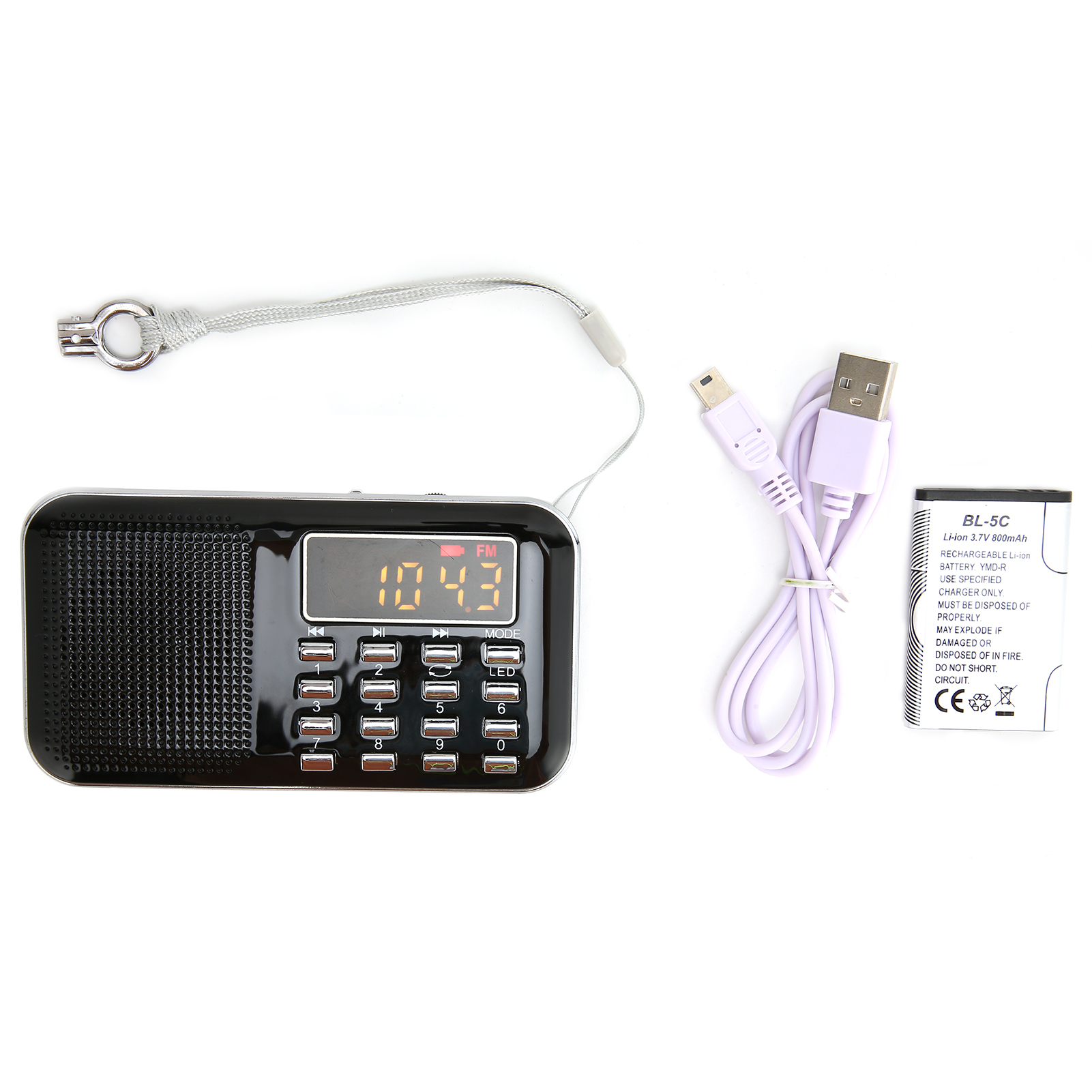Mini-mp3-radio Mit Subwoofer – Basslautsprecher Für Senioren, Schwarz
