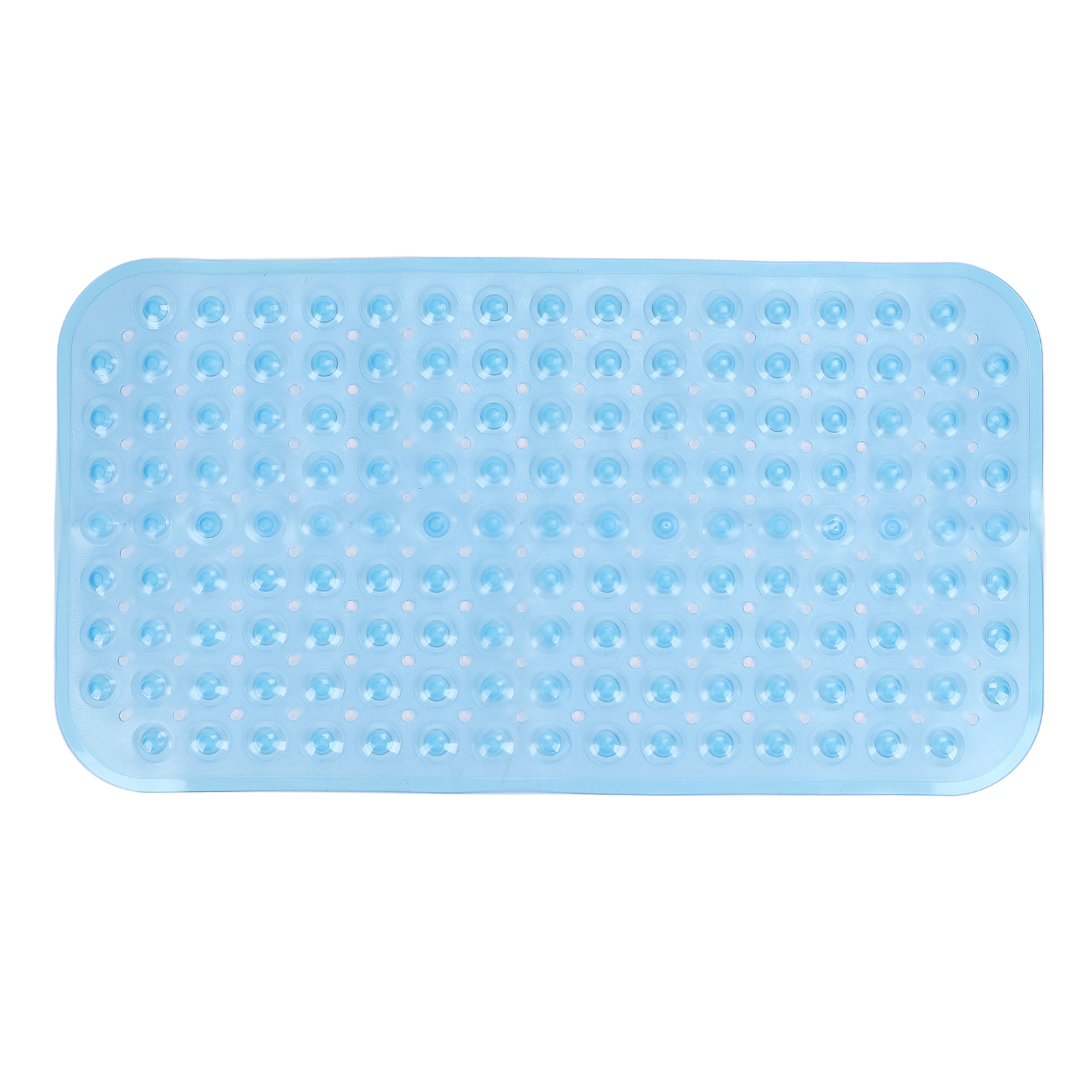 Rutschfeste Duschmatte Aus Pvc Mit Abflusslöchern, Flexibel Für Badewanne Und Badezimmerboden, Transparent Blau, 38 X 70 Cm, Für Den Gebrauch Zu Hause Oder Im Hotel.