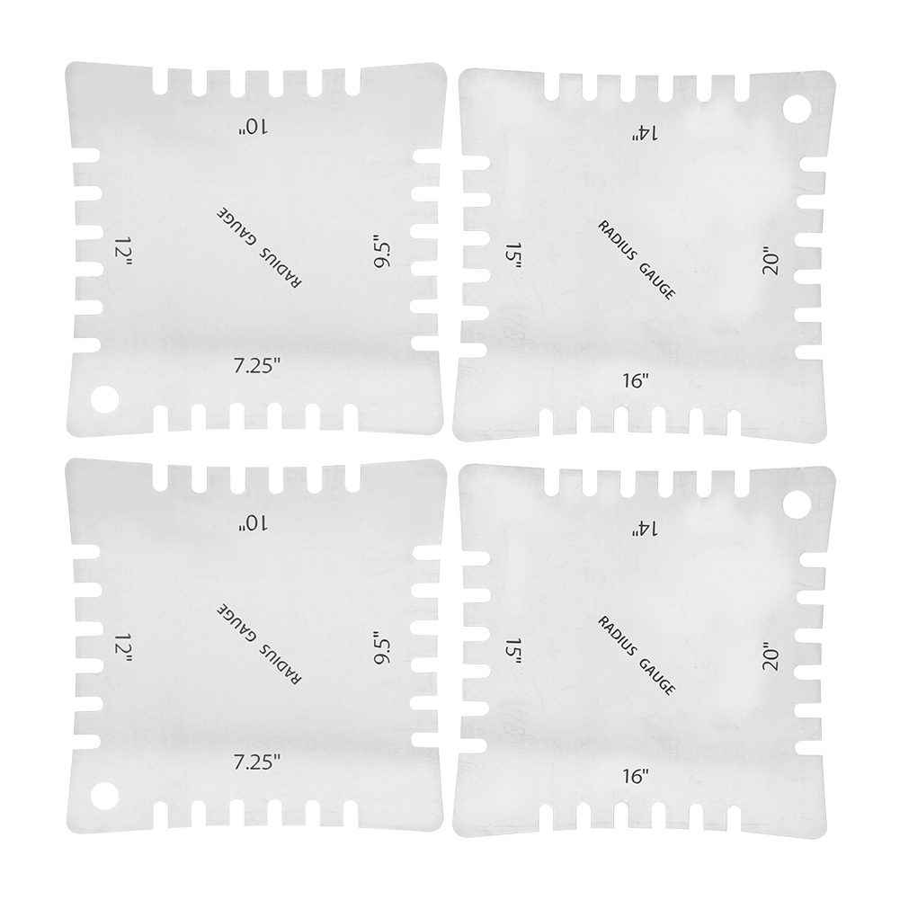 4-teiliges Edelstahl-lineal Mit Zähnen Für Gitarrenbauer, Gitarrenmesswerkzeug, Gitarrenbauzubehör, Silber
