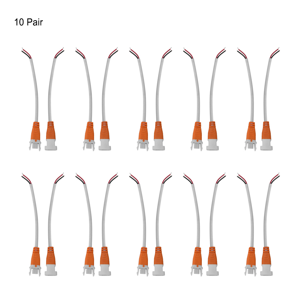 2-poliges Dc-stromkabel (stecker/buchse) Für Led-streifen – 10 Paare