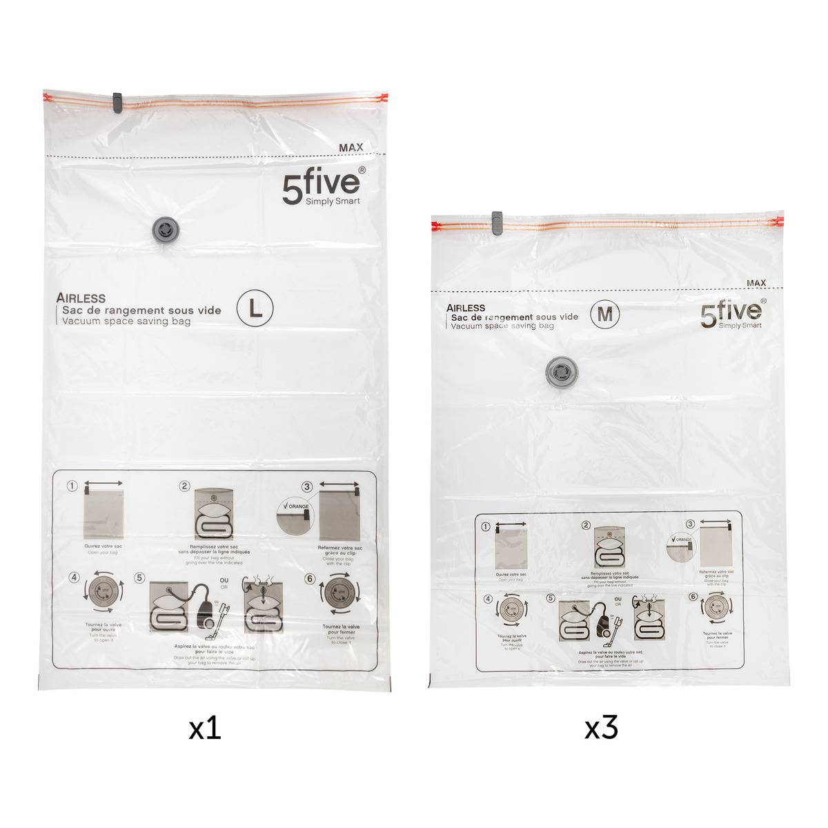 4er-set Airless-vakuumbeutel - 5five