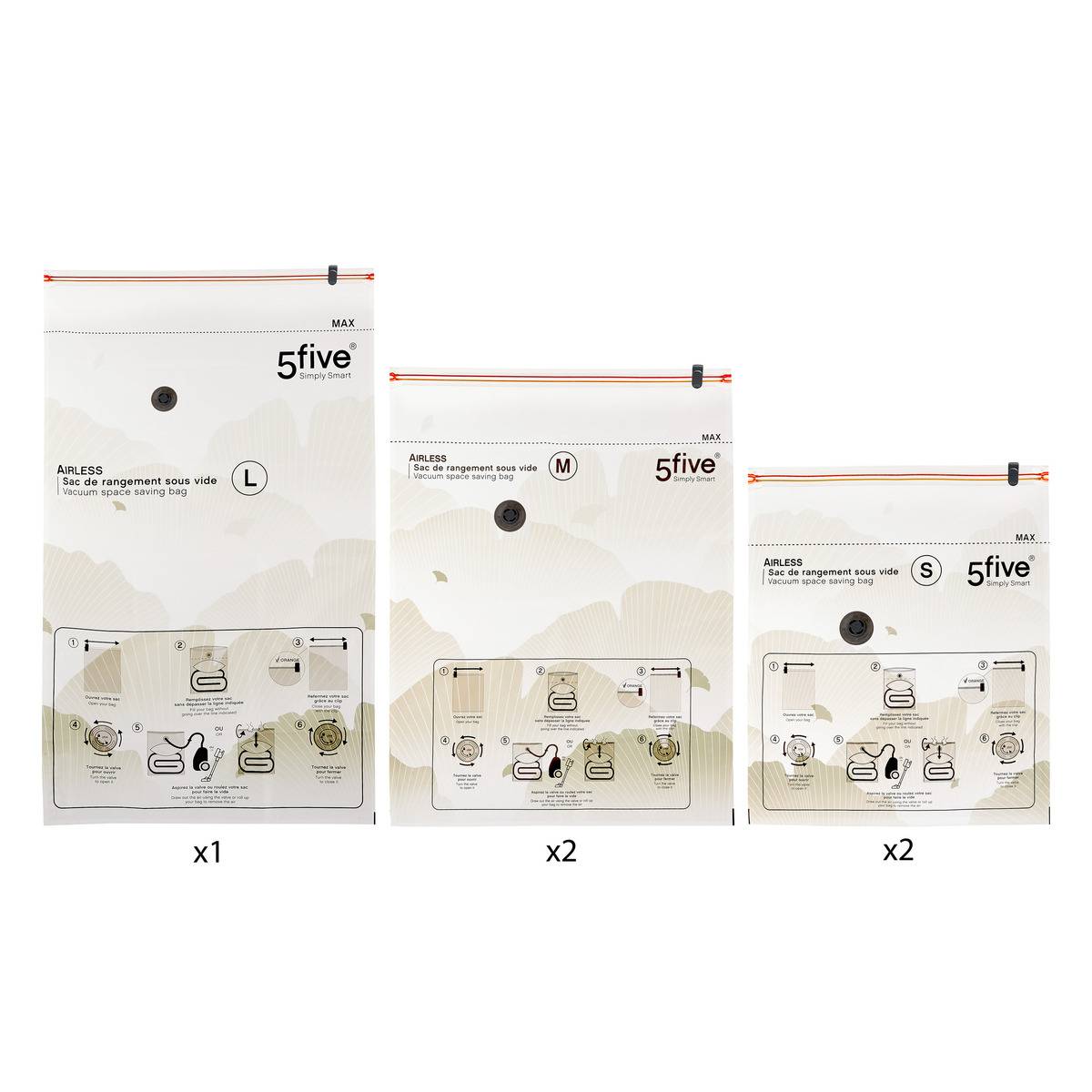 5er-set Airless-vakuumbeutel - 5five