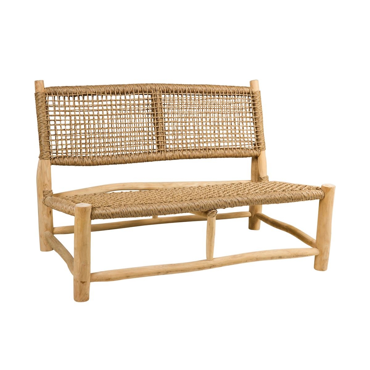 2-sitzer Outdoor-sofa Aus Teak Und Rattan Im Ethnostil Tectona Sun