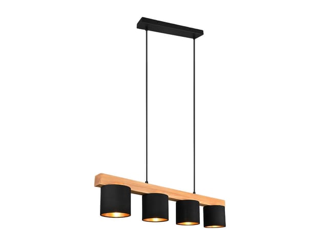 Reality Leuchten LED Pendelleuchte mit Holz-Balken, Breite 75cm, Dimmfunktion, LED wechselbar, Warmweiß, Balkenlampe skandinavisch, Esszimmerlampe Esstisch inkl. Leuchtmittel