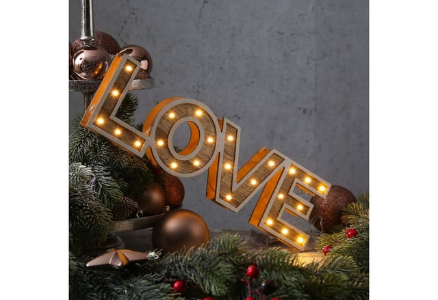 MARELIDA LED Dekolicht LED Deko Schriftzug Love Schild Dekoaufsteller 24LED Leuchtbuchstaben, LED Classic, warmweiß (2100K bis 3000K)