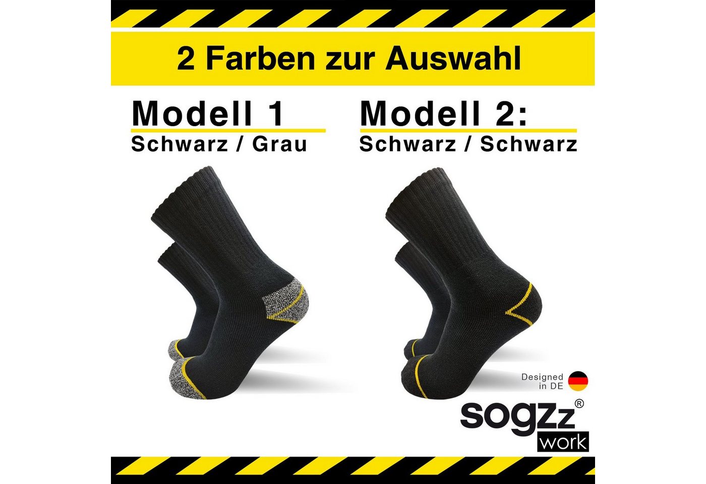 sogzz Arbeitssocken 5-60 Paar Socken Herren Schwarz 75% Baumwolle Work Arbeit Socken (Modell: Work Basic, 5-Paar) Bild 2