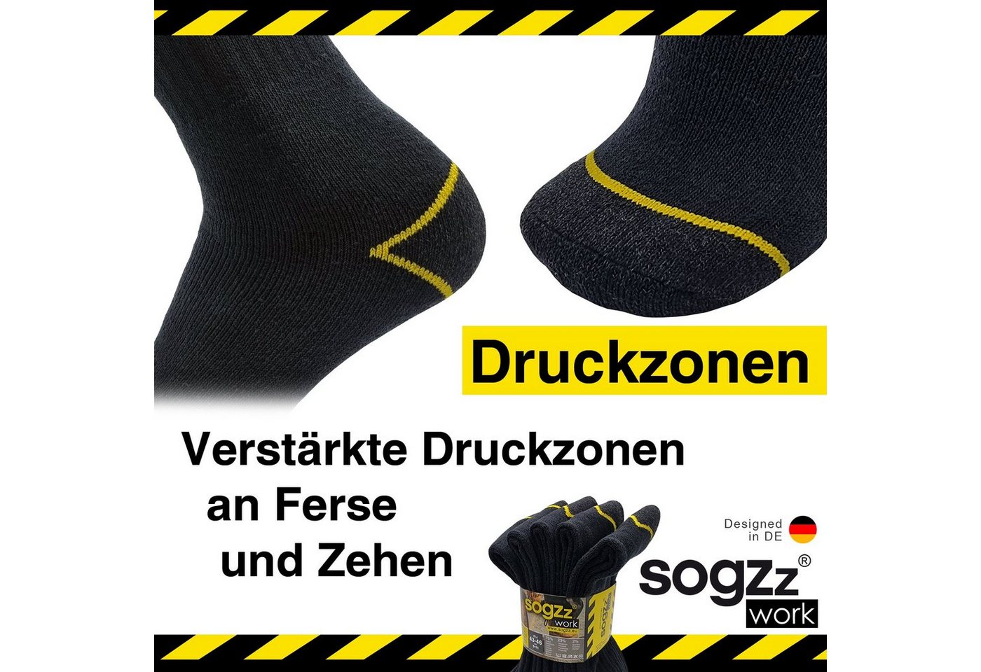 sogzz Arbeitssocken 5-60 Paar Socken Herren Schwarz 75% Baumwolle Work Arbeit Socken (Modell: Work Basic, 5-Paar) Bild 3