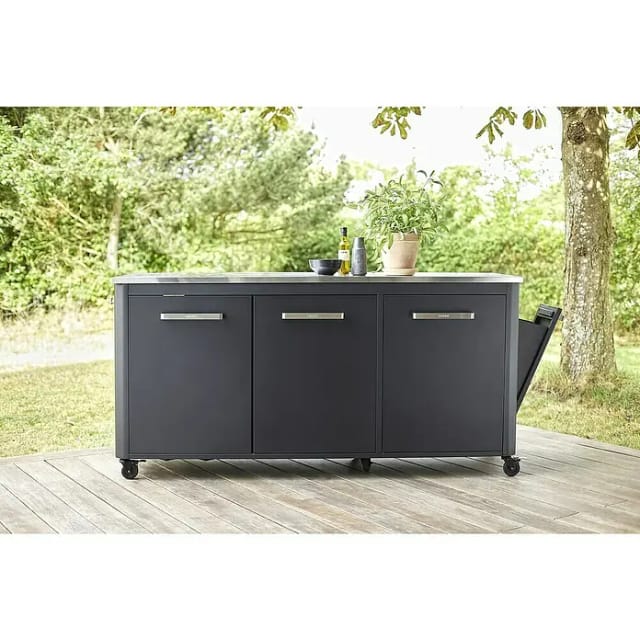 COZZE Outdoor-Küche Outdoor-Küche, Schrank mit 6 Rollen, 180 x 90 x 60 cm, moderne Außenküche mit großer Ablagefläche und viel Stauraum