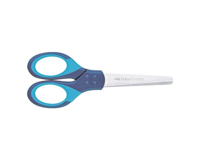 Faber-Castell Papierscheren Kinderschere Grip blau 13,5 cm
