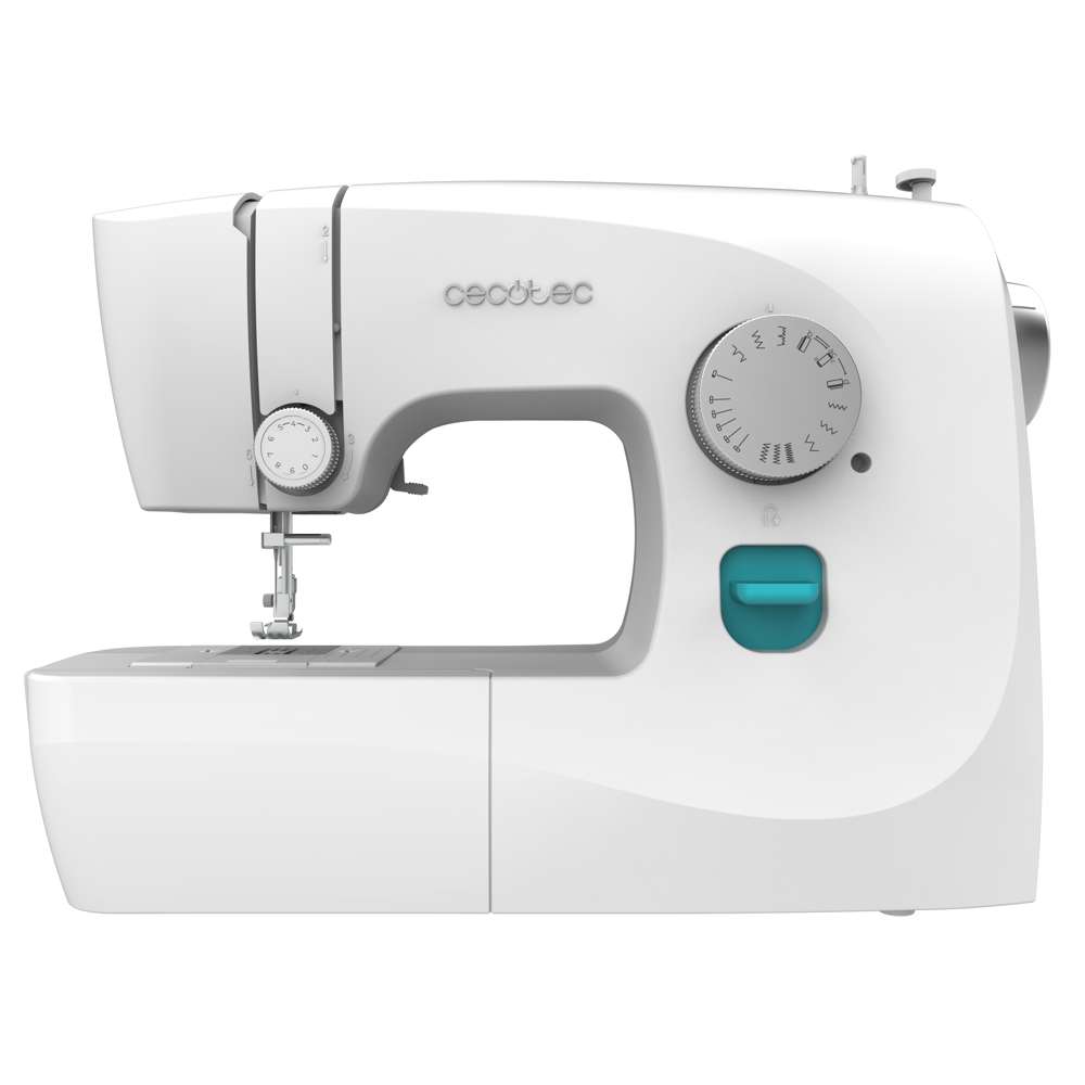 Cecotec Nähmaschine, Kompakt Und Tragbar, 15 Stiche, Für Anfänger, Bellecouture 1500 Essential. 4-stufiges Manuelles Knopfloch