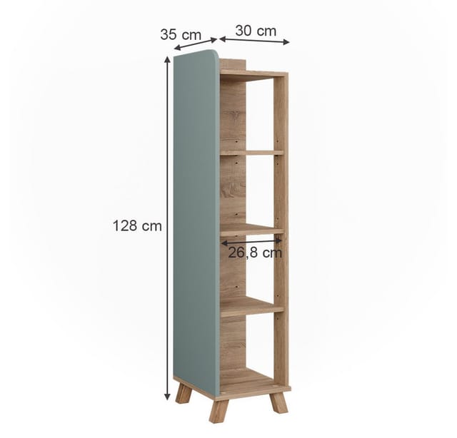 Vicco Midischrank Karen, Sonoma/Blau, 30 x 128 cm mit 4 Fächern (1-St)
