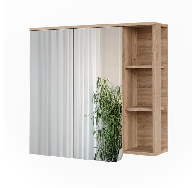 Vicco Badezimmerspiegelschrank Karen, Sonoma/Anthrazit, 80 x 75 cm (1-St)