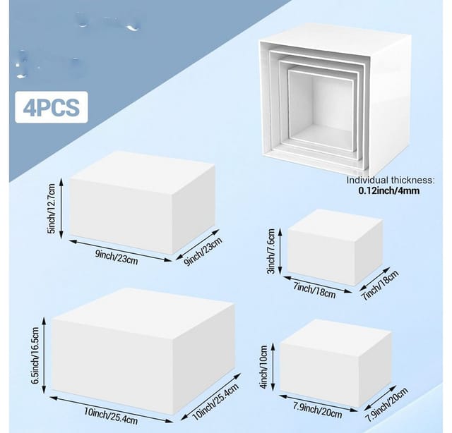 GarveeMore Schuhständer 4 Stück Set Porzellan weißes Acryl Fünfseitige Box Display Stand