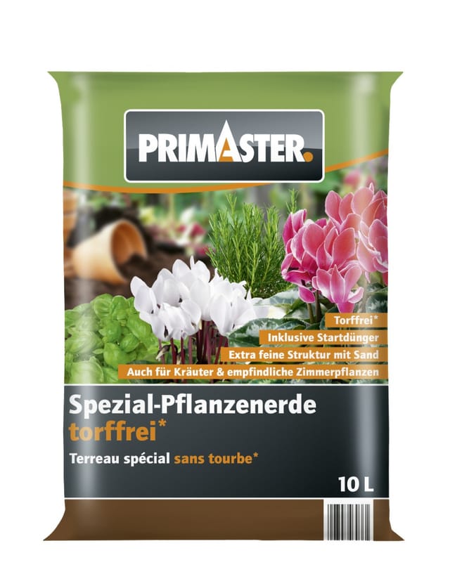 Primaster Spezialerde Primaster Bio Spezialpflanzerde torffrei 10 L, Torffrei