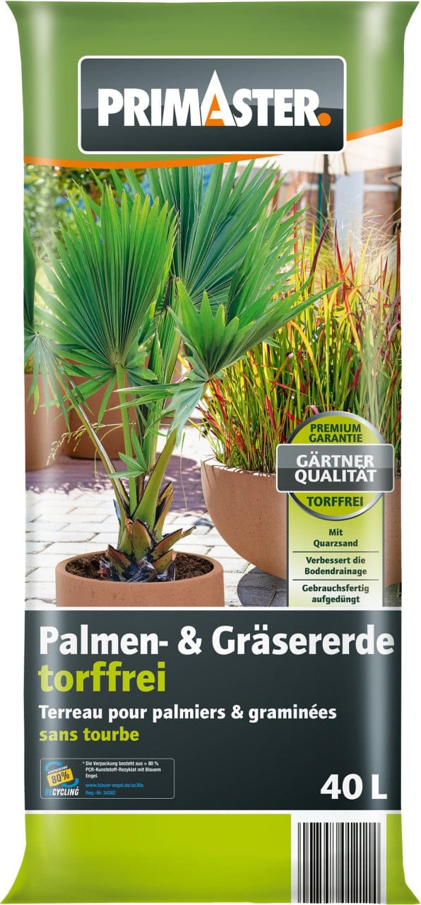 Primaster Pflanzerde Primaster Palmen- & Gräsererde torffrei 40 L, Torffrei