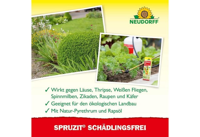 Neudorff Insektenspray Insektenspray Spruzit Schädlingsfrei 50 ml Konzentrat, 50 ml, biologische Bekämpfung von Schädlingen