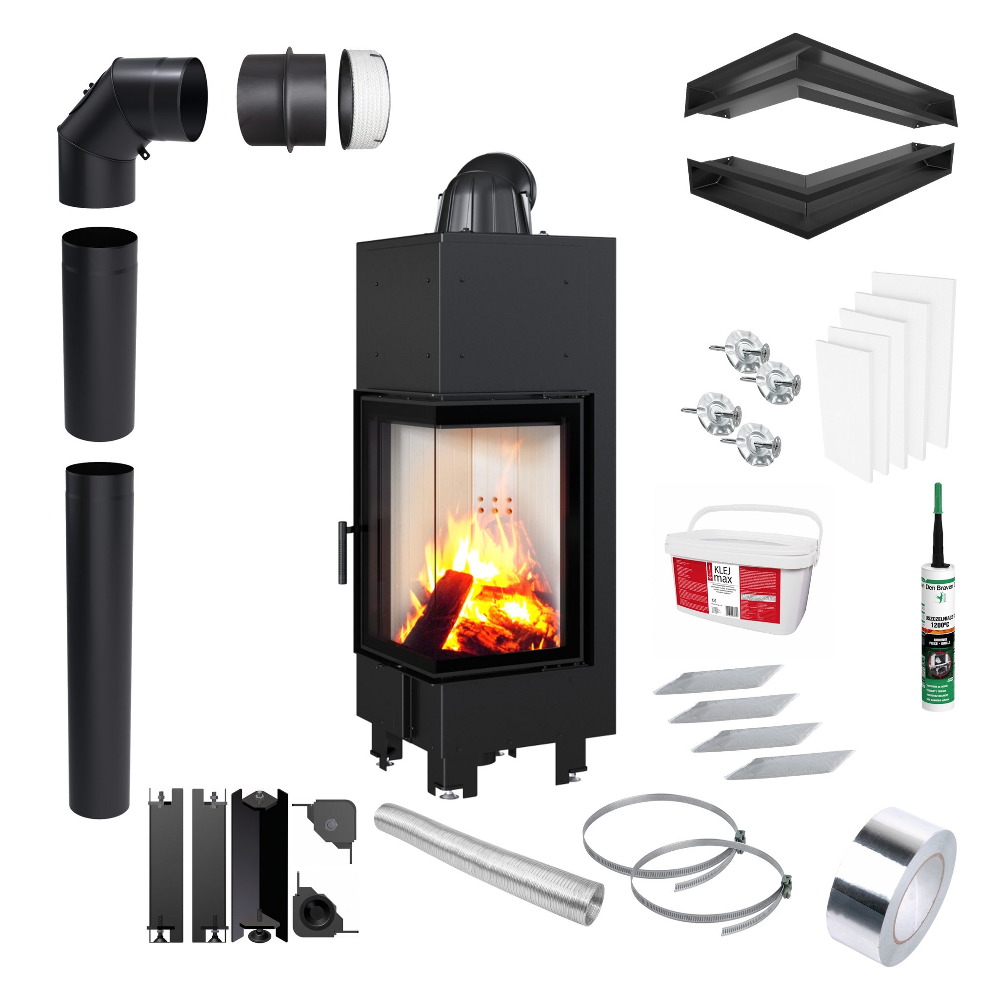 Kratki Mbn Rechter Kaminofen 10 Kw Ø200 Set Für Montage