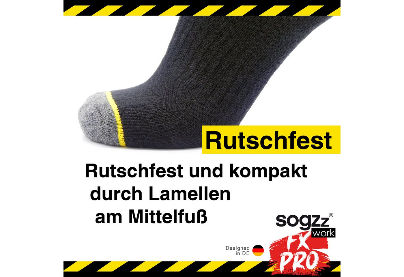 sogzz Arbeitssocken Work FX PRO, Premium Socken aus 85% Baumwolle, Gr. 35-50, Herren Damen (Work FX PRO, 4-Paar) Bild 3