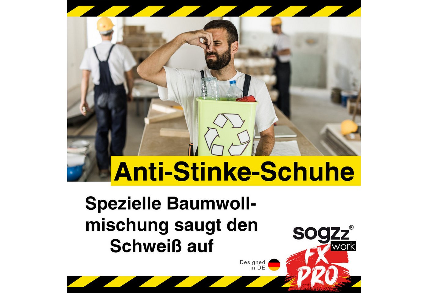 sogzz Arbeitssocken Work FX PRO, Premium Socken aus 85% Baumwolle, Gr. 35-50, Herren Damen (Work FX PRO, 4-Paar) Bild 4