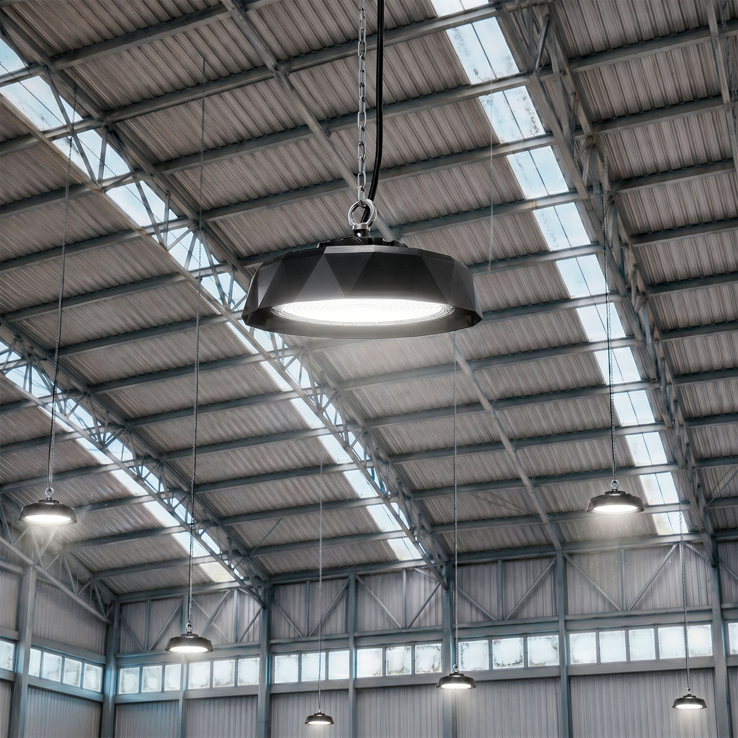 Led Hallenstrahler High Bay Industrial Ufo Hbm Evo 200 Lm/w Dimmbar Dali/push 5000k 120º Kaltweiß 100 W