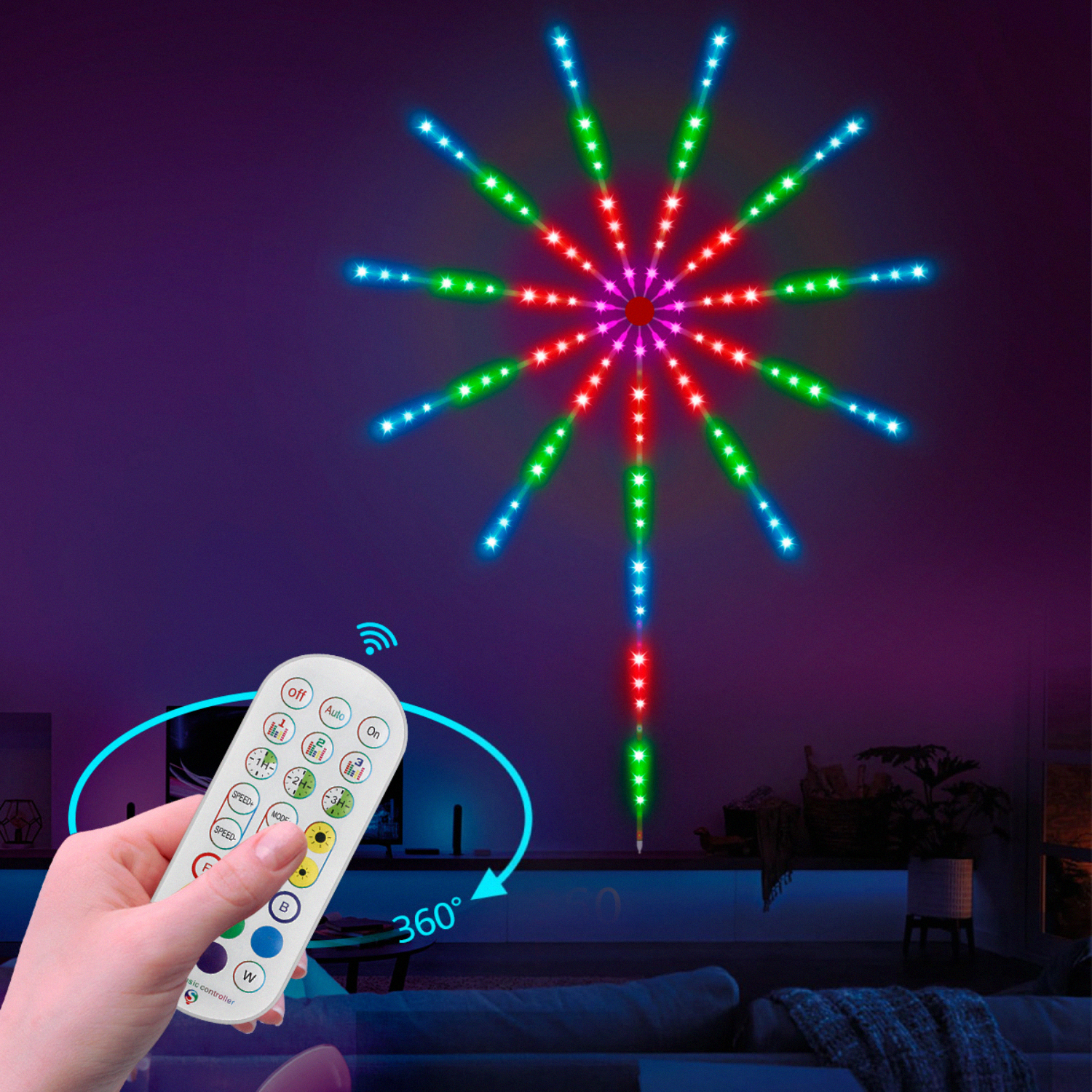 Led-streifen Digital Spi Rgbic Set Mit Feuerwerkseffekt Mit Steuerung Über App Oder Fernbedienung Rgbic
