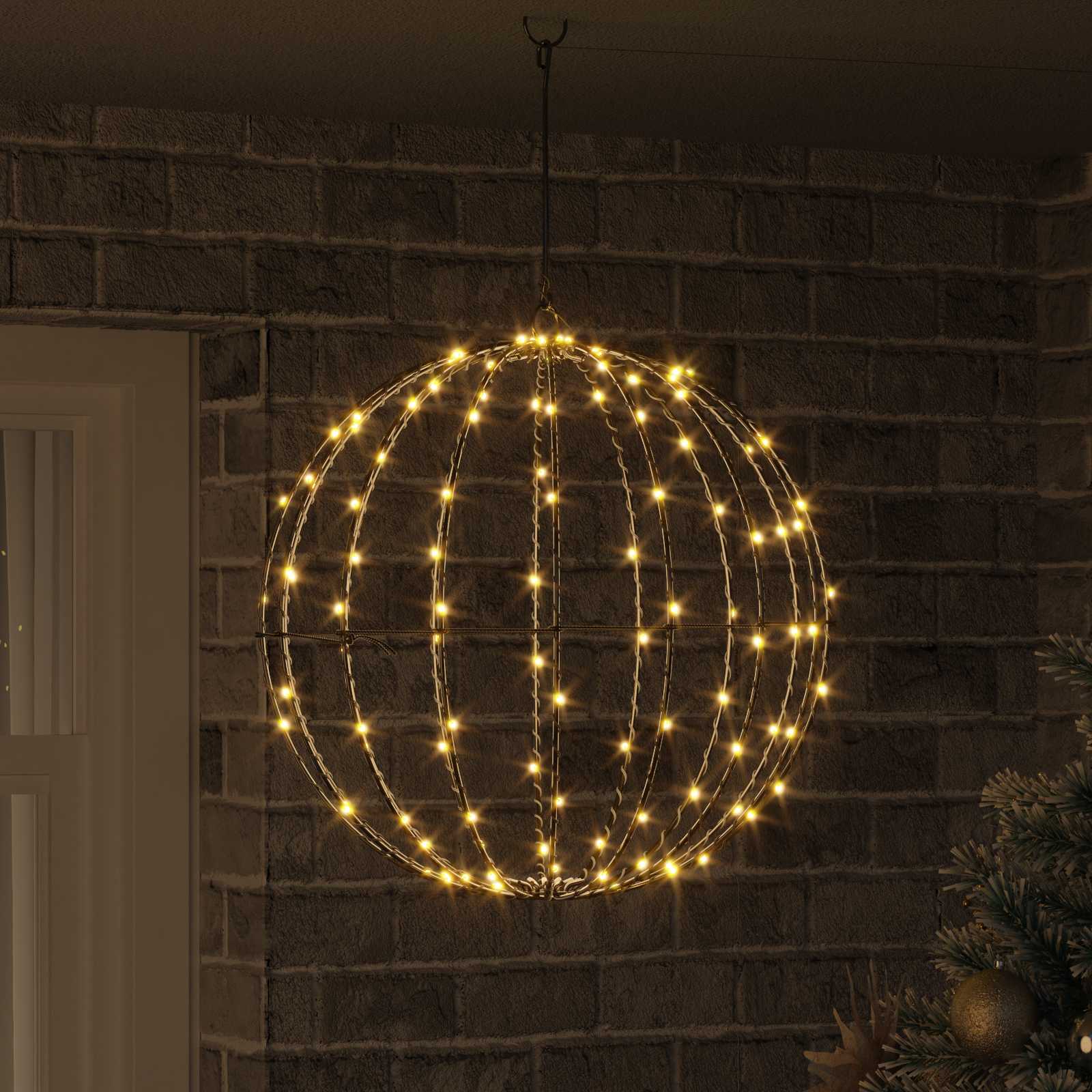 Ball Mit 160 Leds Warmweiß 50,5 X 50,5 X 52 Cm Metall
