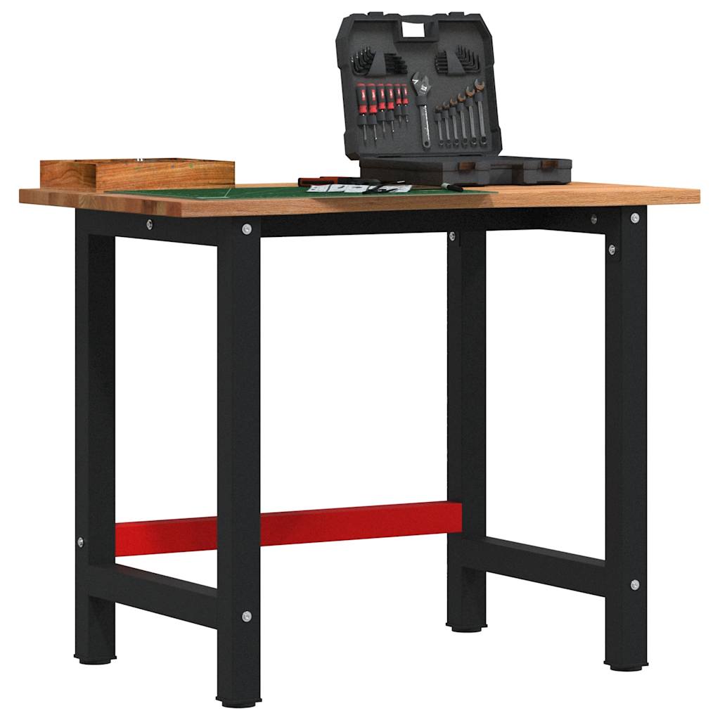 Werkbank Hellbraun 100x60x81,5 Cm Massivholz Eiche