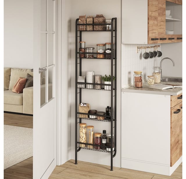 Vicco Bücherregal Klivo, Schwarz, 44.5 x 160 cm mit 5 Regalböden, 1-tlg.