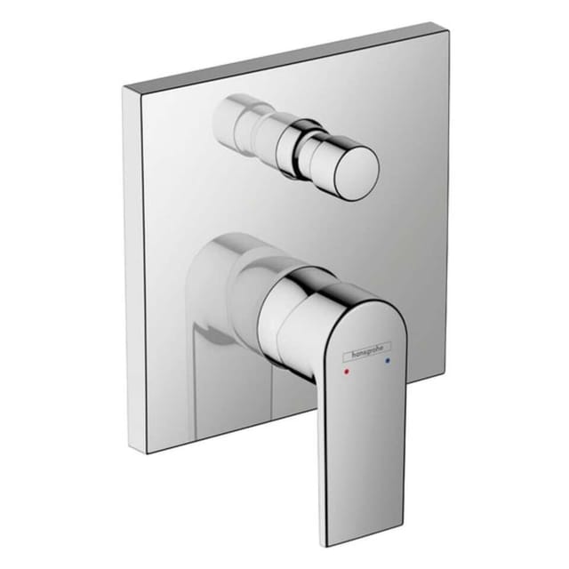 Belvit Duscharmatur Duschset mit Hansgrohe Unterputz-Wannenmischer, Chrom & Matt-Schwarz (Spar-Set, Verschiedene Setgrößen) für Dusche & Wanne, einfache Montage, Anti-Kalk-Funktion Handbrause