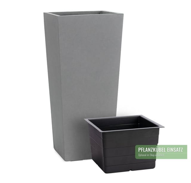 Pflanzwerk® Pflanzkübel CONIC Premium Blumenkübel Pflanzsäule Fiberglas mit Lotus-Effekt, Fiberglas - Handgefertigt - Rechteckig - Frostbeständig