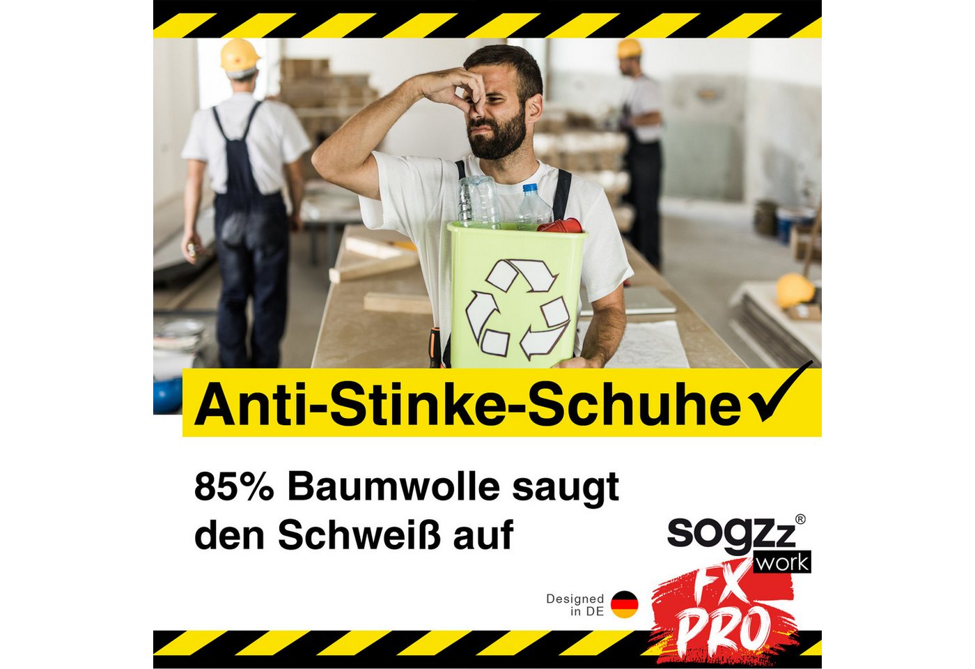 sogzz Arbeitssocken kurz 8-16 Paar halbhoch aus 85% Baumwolle mit Kurzschaft für Herren (kurze Work FX PRO Quarter, 8-Paar, Arbeit Socken schwarz) Bild 2