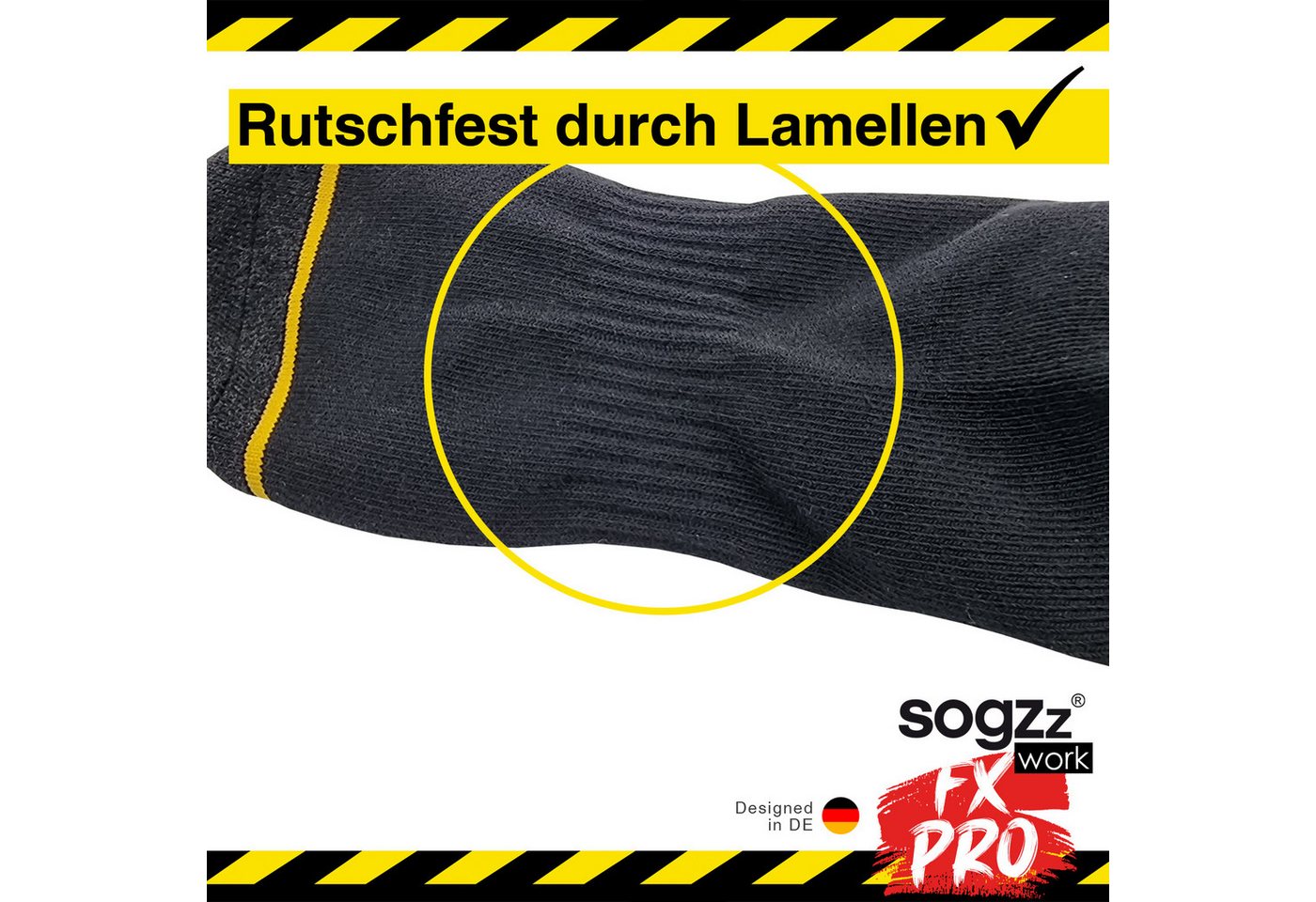 sogzz Arbeitssocken kurz 8-16 Paar halbhoch aus 85% Baumwolle mit Kurzschaft für Herren (kurze Work FX PRO Quarter, 8-Paar, Arbeit Socken schwarz) Bild 3