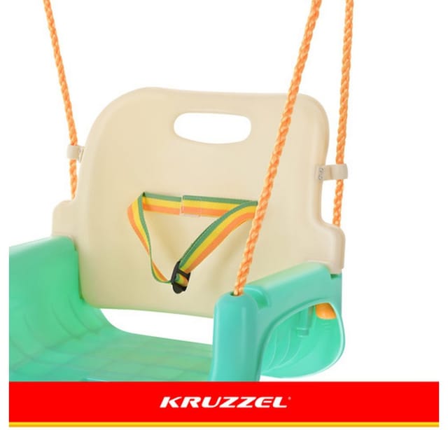 KRUZZEL Babyschaukelsitz Kinderschaukel 3-in-1 Gartenschaukel (Spar-Set, 1-tlg), Rückenlehne, Sicherheitsbügel und Gurt sorgen für stabilen Halt