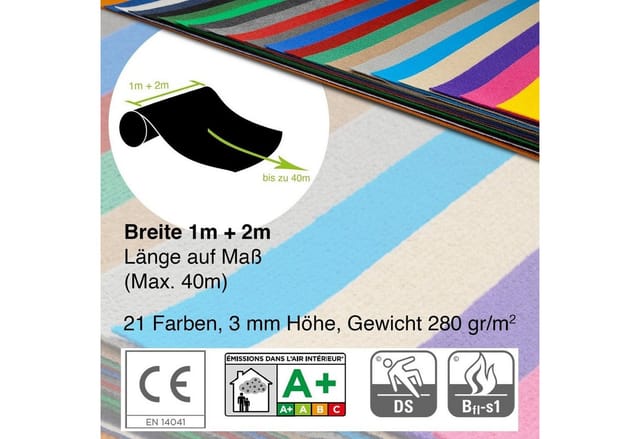 Floordirekt Teppich Event- und Messeteppich Sintra, viele Farben & Größen, Messeläufer, rechteckig, Höhe: 3 mm