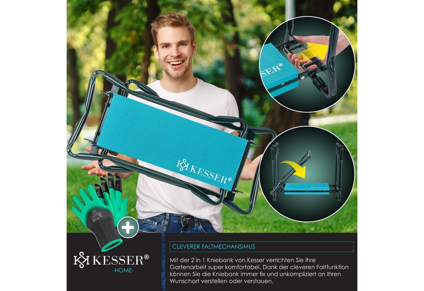 KESSER Kniebank, in XXL Kniebank für Gartenarbeit Gepolstert Sitzunterlage Bild 4