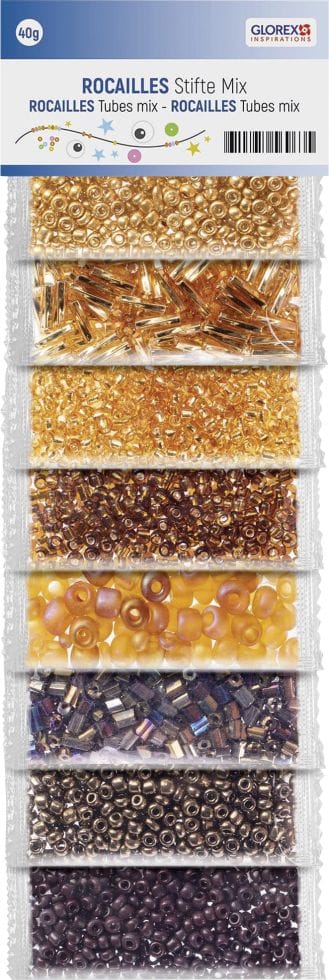 Glorex Bastelperlen Glorex Rocailles/Stifte brauntöne mix