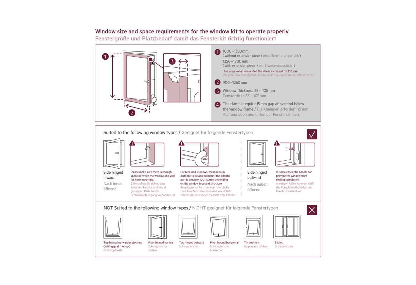 AEG Klimaanlagen-Verkleidung Zubehör AWKIT5 WINDOW KIT FOR SIDE HINGED WINDOW Bild 5