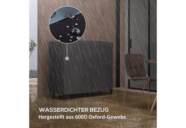 Outsunny Kaminholzregal Brennholzregal mit Tragetasche, Abdeckung, BxTxH:120x36x99 cm, (Holzlager, 1-St., Kaminholzunterstand), für Garten, Terrasse, Metall, Schwarz