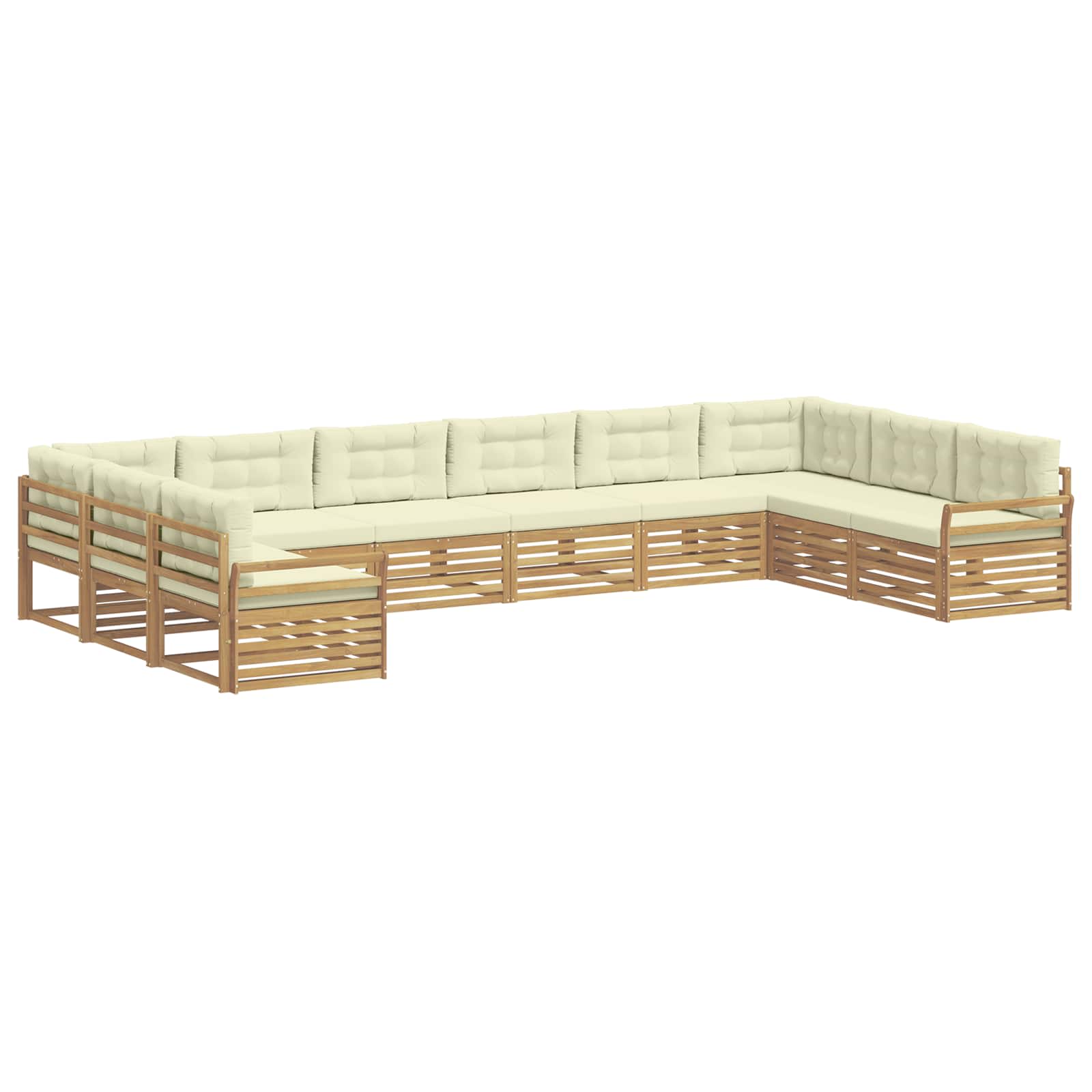 Sofagarnituren 10 Stk. Weiß Und Creme Polyester Vidaxl